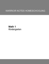 Load image into Gallery viewer, Warrior Notes Homeschooling: Kindergarten_Math: Book One