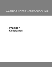 Load image into Gallery viewer, Warrior Notes Homeschooling: Kindergarten_Phonics: Book One