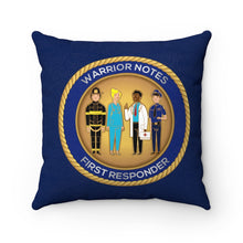 Load image into Gallery viewer, Warrior Notes: First Responders -Faux Suede Square Pillow
